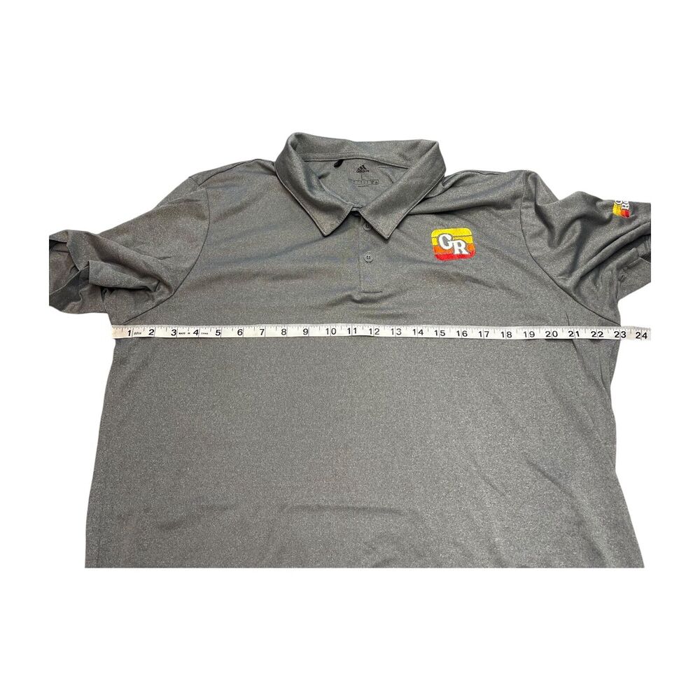 Adidas Gear Republic Polo Shirt Men's Large Gray Golf Performance Short Sleeve - Picture 4 of 9